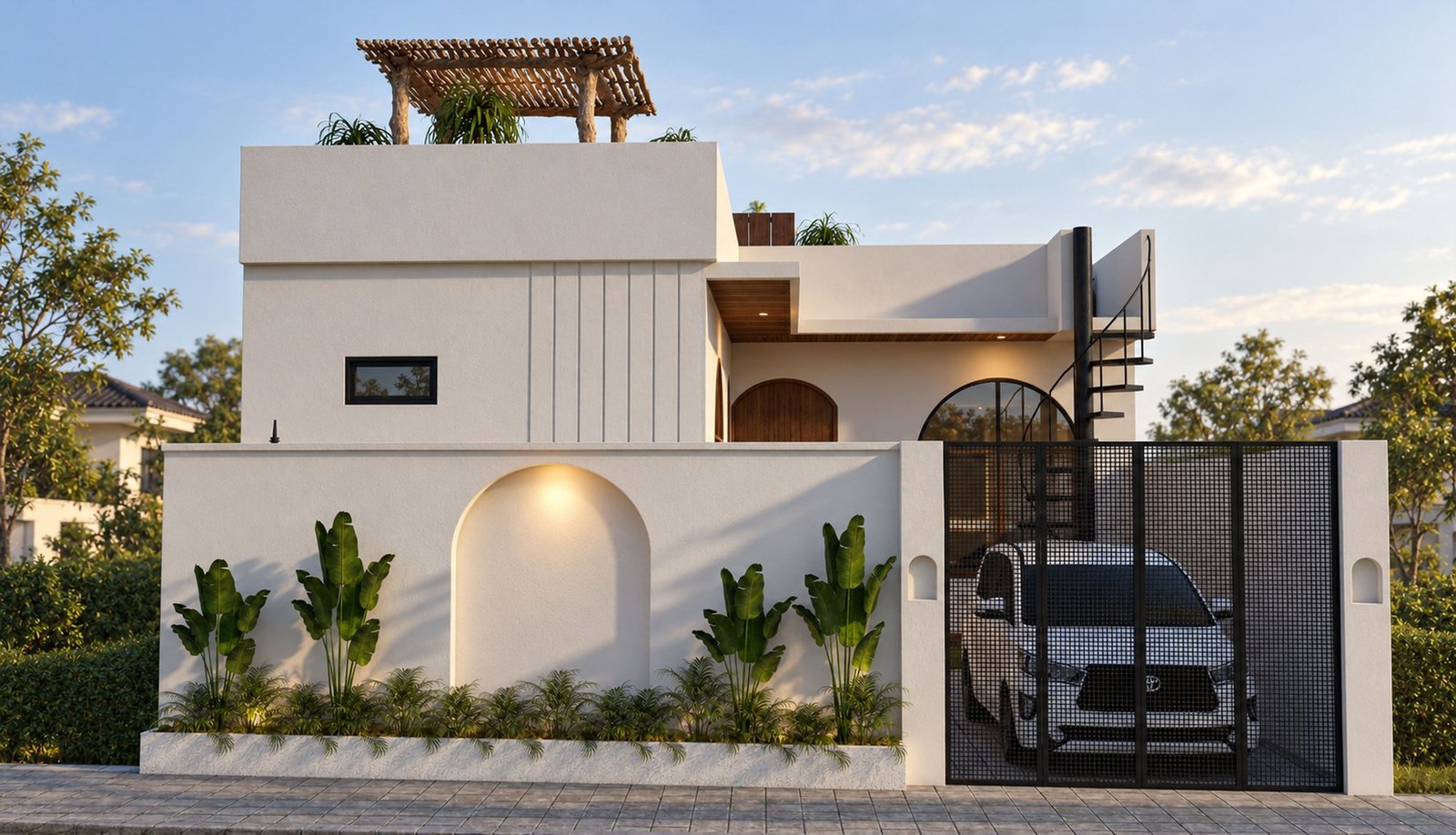 Architectural rendering of Villa Kutuh with its rooftop lounge